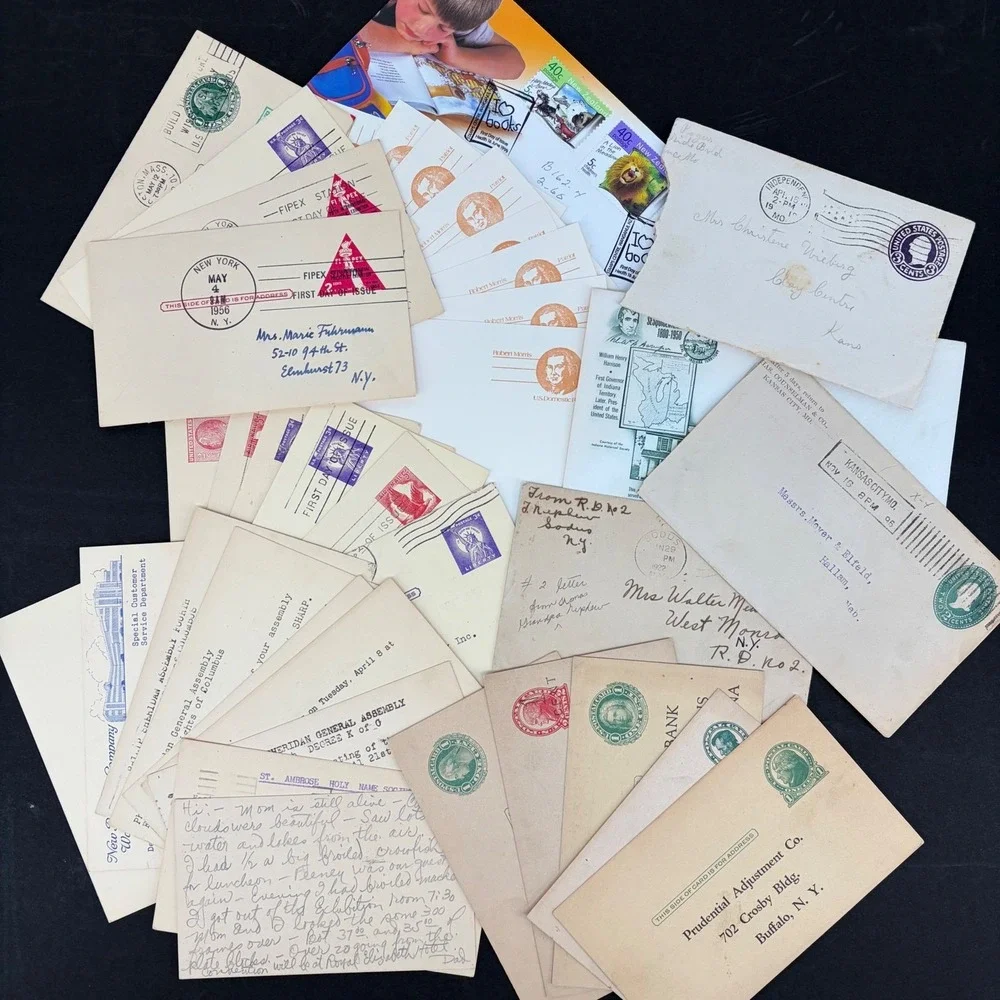 US Postal Stamp History Postmark Postcards Envelopes Antique Letters Ephemera